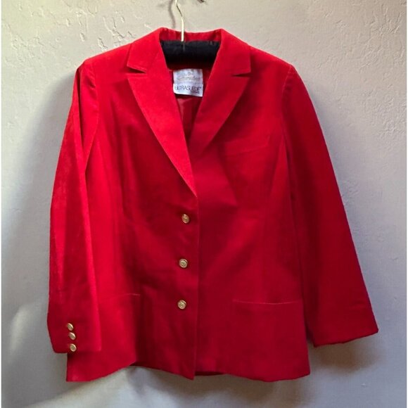 Abe Schrader Jackets & Blazers - Vintage 1970s Abe Schrader Ultrasuede Three-Button Blazer Jacket Red Lightweight